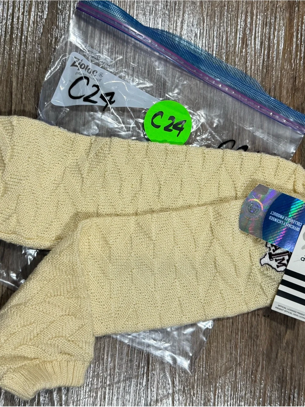 adidas Cream Cable-Knit Leg Warmers with Texas A&M Patch